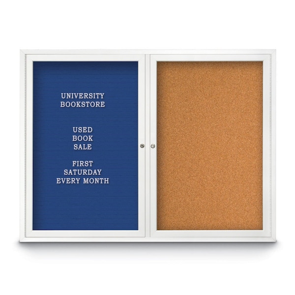 Corkboard, 60"x36", Cloud/Bronze